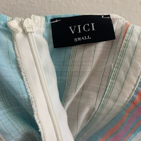 Vici Dolls Ruffle Pastel Striped Romper - Picture 12 of 13